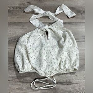 House Of Harlow 1960 X Revolve Halter Top White With Speckled Black Size Small